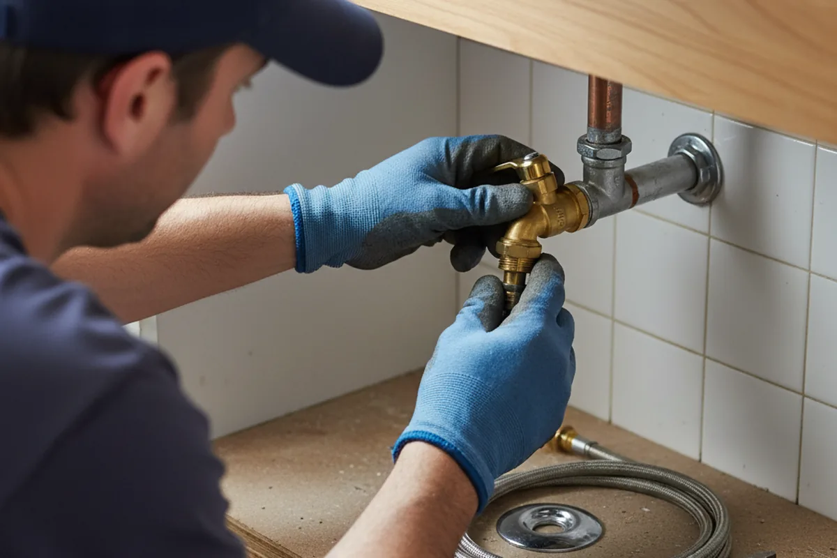 Shutoff valve and fitting work during Emergency Plumbing in Lancaster